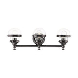 Livex Lighting 3 Light Polished Black Chrome Bath Vanity,17413-46 24"W x 8.25"H