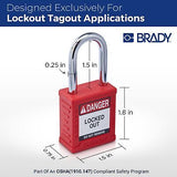 Brady Safety Lockout Padlock Sets - 12 Pack - Red - Keyed Alike Safety Lockou...