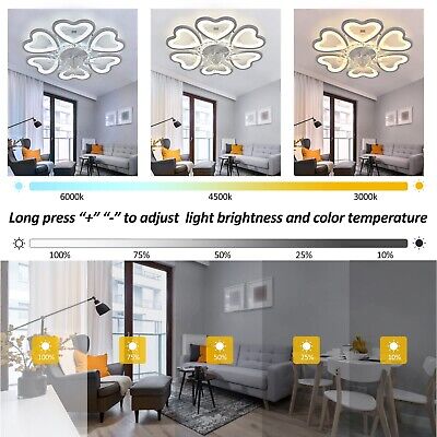 22.8 Inch Modern Ceiling Fan with Lights Remote Control, 6 Speed 3 Color Dimm...