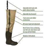 FROGG TOGGS Bull Frogg 3-ply PVC Canvas Bootfoot Hip Wader, Cleated or Felt 9