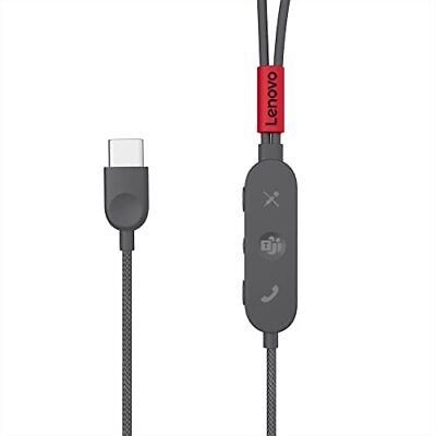 Lenovo Go USB-C Active Noise Cancelling in-Ear Adjustable, Storm Grey