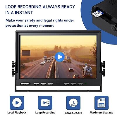 1080P Wireless Backup Camera System for RV Trailer Truck Camper,10 Inch DVR M...