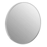 Cortesi Home Opra Mirror with Brushed Silver Metal Frame, 24" Round,