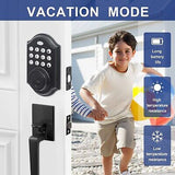 KIAYACI Front Door Handle Sets Black Door Handle keypad Door Lock with Handle...