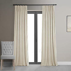 HPD Half Price Drapes Velvet Blackout 25W x 96L, Neutral Ground