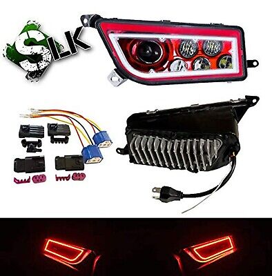 SLK-Lights (RED) RZR LED Headlight compatible with Polaris General, Polaris R...