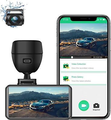 4K Dual Dash Cam Front and Rear, Wi-Fi Dash Camera for Cars with 3 Inches IPS...