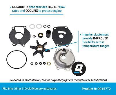 Quicksilver 99157T2 Upper Water Pump Repair Kit for Mercury Bigfoot 4-Stroke ...