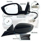 Lqito Left Driver Mirror Fits 2018-2022 Honda Accord LX, Sport With Power Gla...