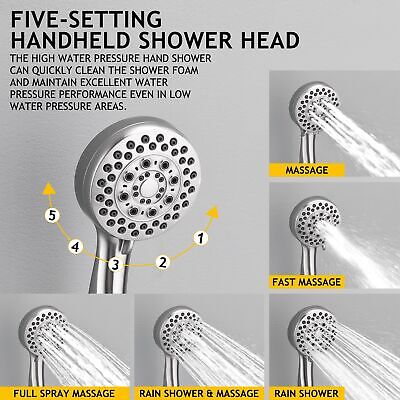 Fransiton 8 Inch Rain Shower Shower System and Handheld Wall Mounted,High Pre...