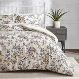 Lucky Brand Garden Floral Bouquet King Microfiber Comforter Set with Sham - 3...