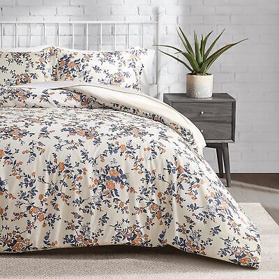 Lucky Brand Garden Floral Bouquet King Microfiber Comforter Set with Sham - 3...