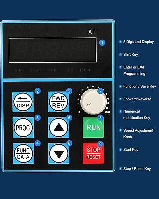 FAHKNS Variable Frequency Drive AC 220V/0.75kw 1HP 5A VFD Inverter Single Pha...