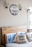 24" Wooden Multi-Color Maritime Coastal Beach Large Number Wall Clock (Gray, ...