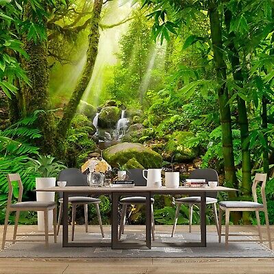 Green Forest Tropical Rainforest wallpeper Living Room Bedroom Nature Jungle ...