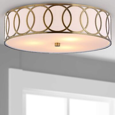 JONATHAN Y JYL3503A Aubrey 3-Light 15.5" Metal LED Flush Mount Contemporary,T...