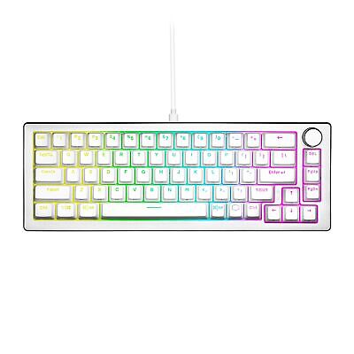 Cooler Master CK720 Hot-Swappable 65% Silver/White Mechanical Gaming Keyboard...