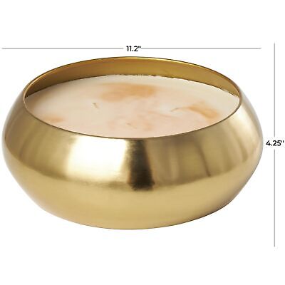 Deco 79 Metal Decorative Candle Jasmine Scented Wide 125 oz 5 Wick Aromathera...