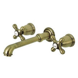 Kingston Brass KS7123AX 8-Inch Center Wall Mount Bathroom Faucet, Antique Brass