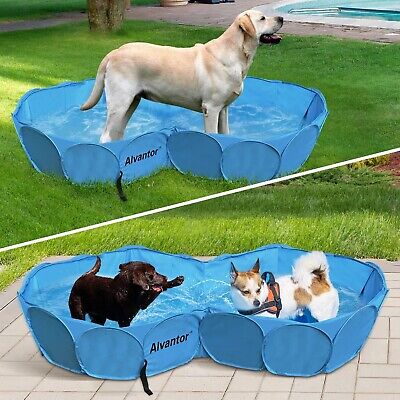 Alvantor Pet Double Swimming Pool - Foldable, Portable Cat and Dog Bathing Tu...