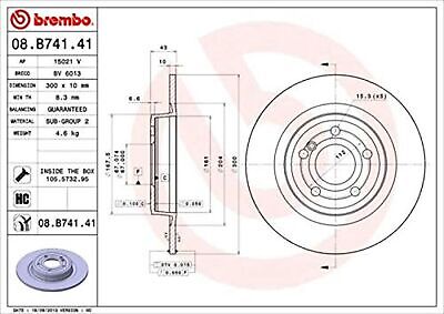 Brembo 08.B741.41 UV Coated solid Rear Brake Rotor MERCEDES-BENZ OE# A1724230...