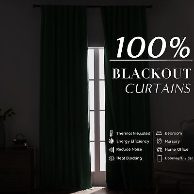 PANELSBURG Army Green Curtains for Living Room Modern Organic 2 Panels Blacko...