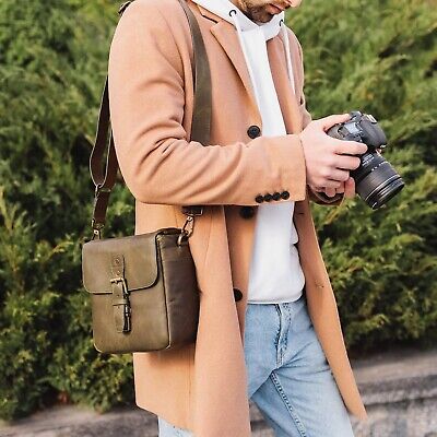 MegaGear Torres Mini MG1328 Genuine Leather Camera Messenger Bag for Mirrorle...