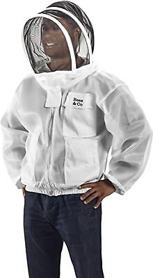 Bees & Co K84 Ultralight Beekeeper Jacket with Fencing Veil, XXL, Crystal White