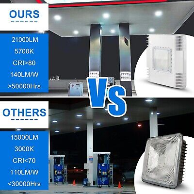 150W LED Canopy Light, 21000LM 5700K Super Bright Gas Station Carport Ceiling...