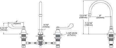 Elkay LK800GN08T4 Centerset Concealed Deck Faucet with 8" Gooseneck Spout and...