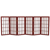 2 ft. Short Desktop Window Pane Shoji Screen - Rosewood - 6 Panels 6 Panel