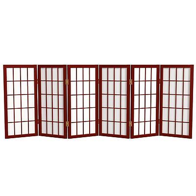 2 ft. Short Desktop Window Pane Shoji Screen - Rosewood - 6 Panels 6 Panel