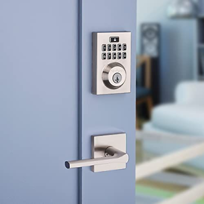 Kwikset 914 Contemporary Keypad SmartCode Electronic Deadbolt Satin Nickel