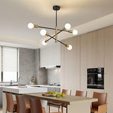 Semi Flush Mount 6-Light Ceiling Light Industrial Sputnik Chandelier, Height ...