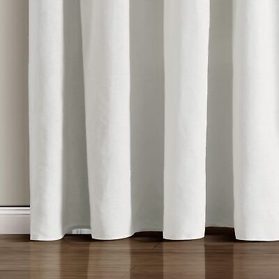 Lush Decor Linen Button Window Curtain Panel, Single, 100" W x 84" L, Gray & ...