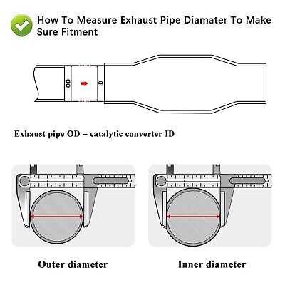 MAYASAF&#12304;2 pack&#12305; 2.5" Inlet/Outlet Universal Catalytic Converter, w