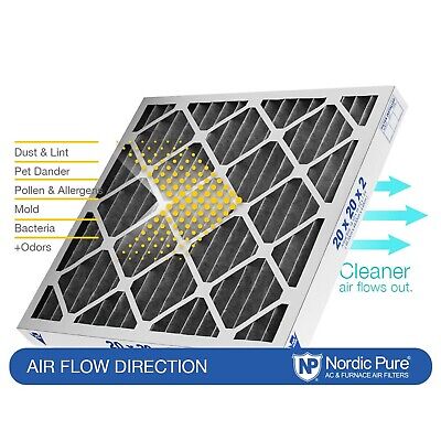 Nordic Pure 12x24x2 (11 3/8 x 23 3/8 x 1 3/4) Furnace Air Filters MERV 8 Plea...