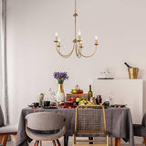 KSANA Antique Brushed Gold Chandeliers, Modern 5-Light Dining Room Chandelier...