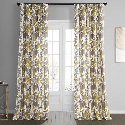 HPD Half Price Drapes Floral Curtains 96 Inches Long Luxury Printed Cotton Cu...