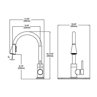 Elkay LKAV3031LS Avado Single Hole Kitchen Faucet with Pull-down Spray and Fo...