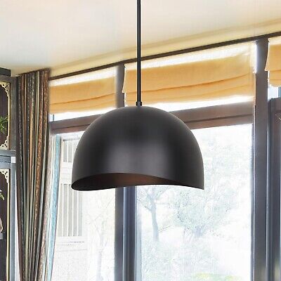 Canarm Henlee 15.75-Inch 1-Light Cord Pendant, Matte Black, Adjustable Height...