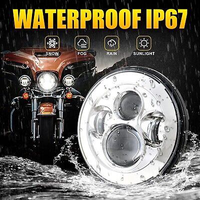 Dot Appoved Chrome 7inch LED Headlight+4.5inch Matching Passing Lamps+Adapter...