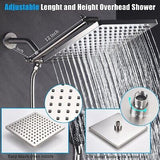 Shower Faucet Set Brushed Nickel Rough-in Anti-Scald Pressure Balanced Valve ...