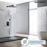 gotonovo Rainfall Bathroom Shower System Rain Shower Head and Handle Set Wall...