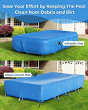 Reinmoson Inflatable Pool Cover Fits Pool Under 130" L x 84" W, 20s Easy Set ...