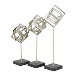 CosmoLiving by Cosmopolitan Marble Geometric Sculpture with Marble Base, Set ...