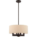 Livex Lighting 46164-07 4 Light Bronze Chandelier, Bronze W/Antique Brass Acc...