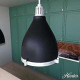 Hunter - Bluff View 3-light Matte Black, Medium Size Pendant Flat Black