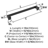 Amerock BP54030FB | Matte Black Appliance Pull | 12 inch (305mm) Center-to-Ce...