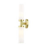 Livex Lighting Aero Steel 2 Light Wall Sconce for home decor, 1 Satin Brass F...